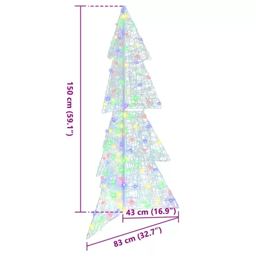  Karácsonyfa 160 LED-del Sokszínű 150 cm Akril