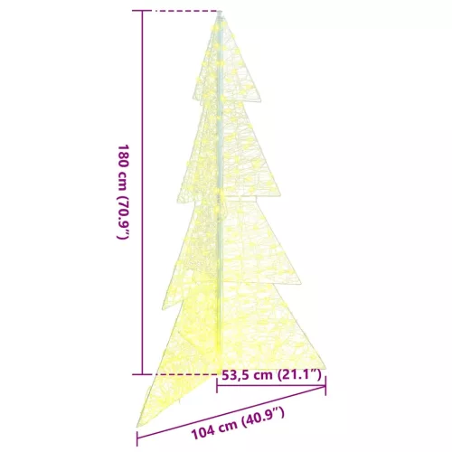  Karácsonyfa 240 LED-del Meleg fehér 180 cm Akril
