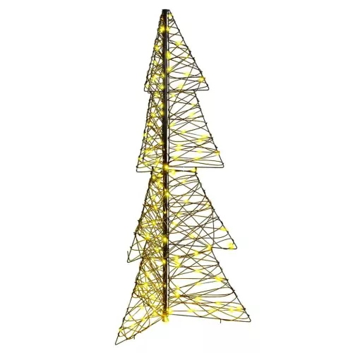  Karácsonyfa 160 LED-del Meleg fehér 150 cm Rattan