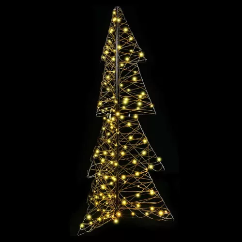  Karácsonyfa 160 LED-del Meleg fehér 150 cm Rattan