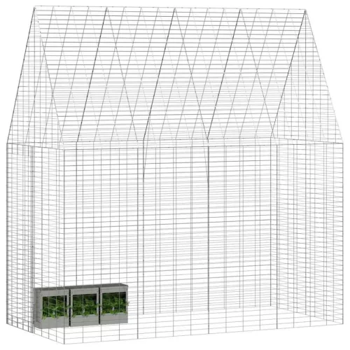  Nyúl Ketrec Ezüst 400 x 100 x 210 cm Horganyzott acél