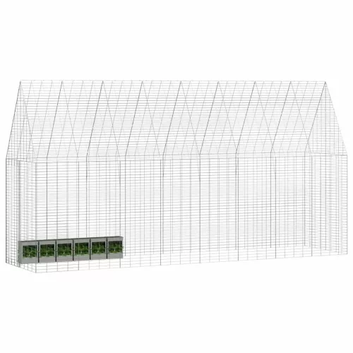  Nyúl Ketrec Ezüst 400 x 100 x 210 cm Horganyzott acél