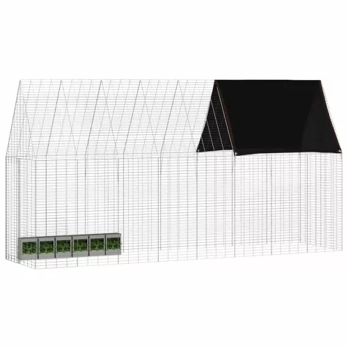 Nyúl Ketrec Ezüst 400 x 100 x 210 cm Horganyzott acél