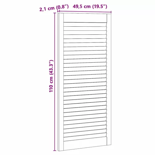  Szekrényajtók 2 pcs Barna 110 x 49.5 x 2.1 cm Tömör fenyőfa