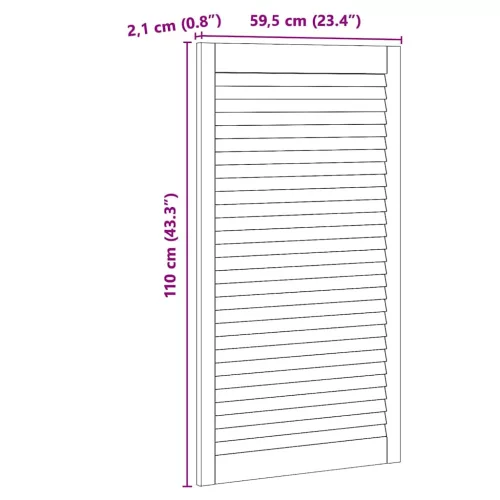  Szekrényajtók 2 pcs Barna 110 x 59.5 x 2.1 cm Tömör fenyőfa