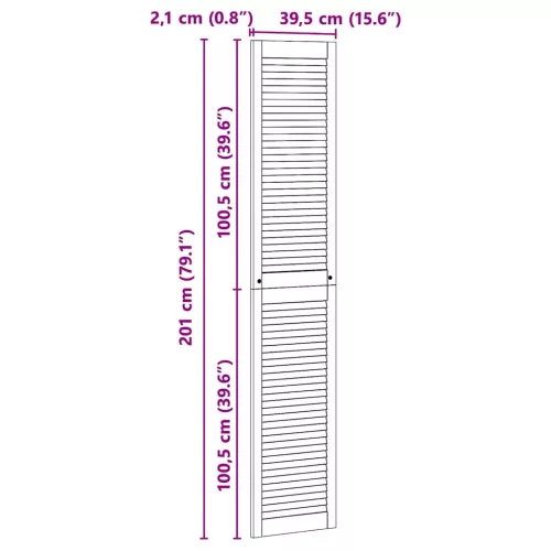  Széfajtó ajtóval Természetes 201 x 2,1 x 39,5 cm Tömör fenyőfa