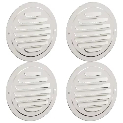  Levegő szellőzőfedél 4 pcs Ezüst 80 mm Rozsdamentes acél