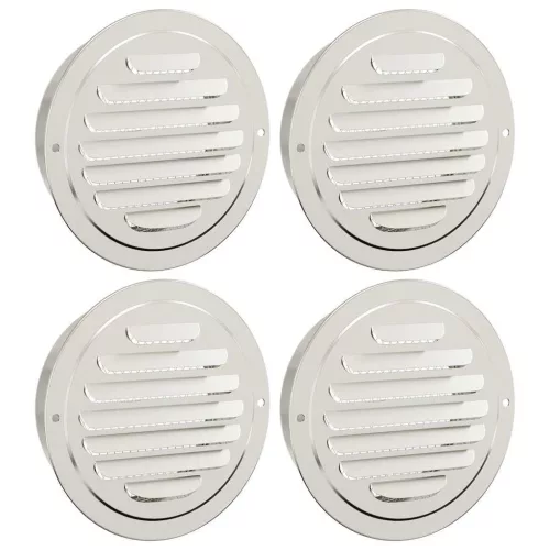  Levegő szellőzőfedél 4 pcs Ezüst 125 mm Rozsdamentes acél