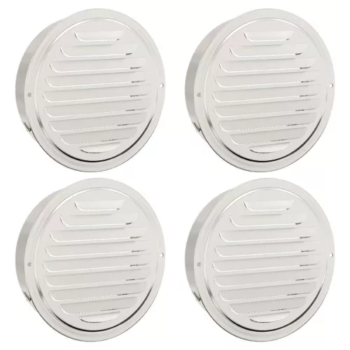  Levegő szellőzőfedél 4 pcs Ezüst 200 mm Rozsdamentes acél
