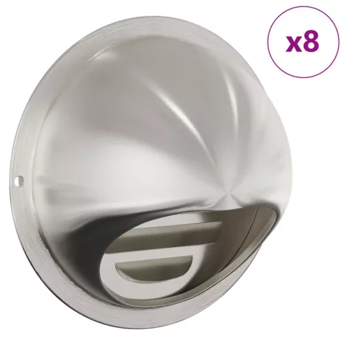  Levegő szellőzőfedél 8 pcs Ezüst 80 mm Rozsdamentes acél