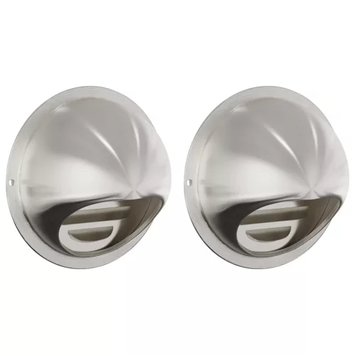 Levegő szellőzőfedél 2 pcs Ezüst 100 mm Rozsdamentes acél