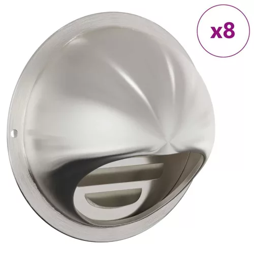  Levegő szellőzőfedél 8 pcs Ezüst 100 mm Rozsdamentes acél