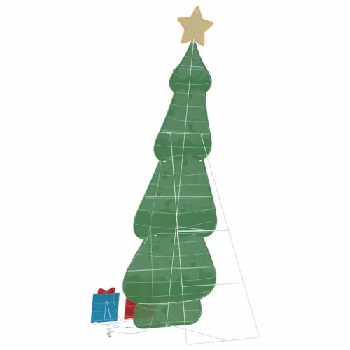  Fényes Karácsonyi Fa 3 Ajándékdobozzal 2D Meleg Fehér 210 cm