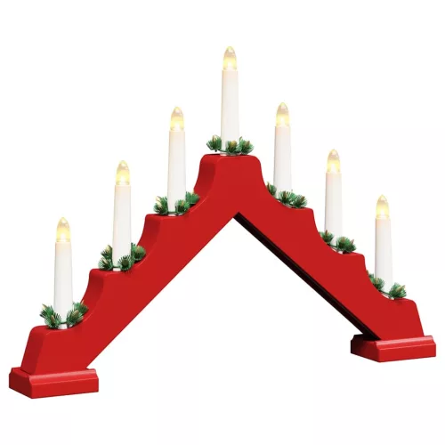  Karácsonyi gyertya híd 7 LED-del 3 pcs Piros 39.5 x 5 x 29 cm