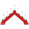 Karácsonyi gyertya híd 7 LED-del 3 pcs Piros 39.5 x 5 x 29 cm