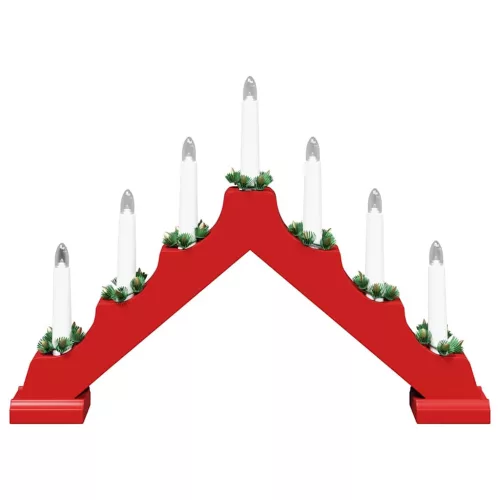  Karácsonyi gyertya híd 7 LED-del 3 pcs Piros 39.5 x 5 x 29 cm