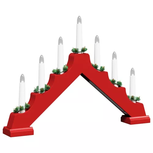  Karácsonyi gyertya híd 7 LED-del 3 pcs Piros 39.5 x 5 x 29 cm