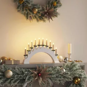  Karácsonyi gyertyatartó ív 10 LED gyertyával Fehér