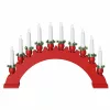 Karácsonyi gyertyatartó ív 10 LED gyertyával 3 pcs Piros
