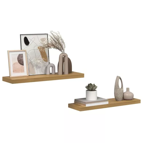  Falpolc Falra szerelhető 2 pcs Barna 90 x 23,5 x 4 cm Faanyag