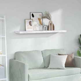    Falpolc tárolóval Fehér márvány 120 x 23,5 x 4 cm Faanyag