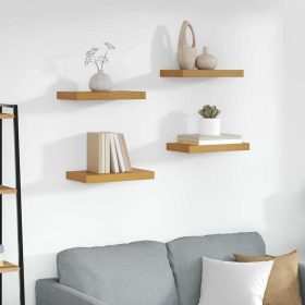    Falpolc Falra szerelhető 4 pcs Bézs 40 x 23,5 x 4 cm Faanyag