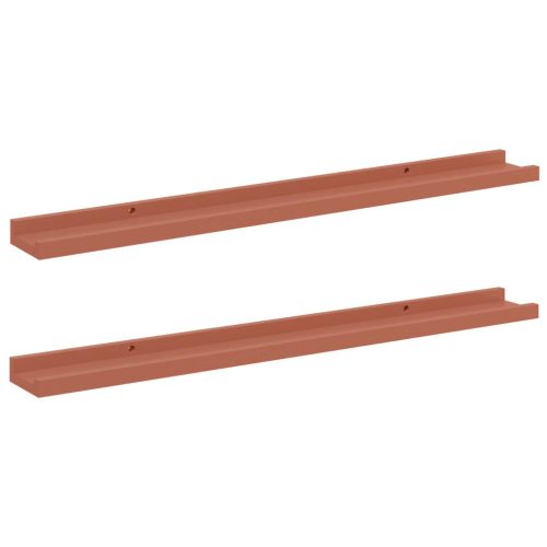  Falpolc polcokkal tárolóval 2 pcs Piros 80 x 9 x 3 cm Faanyag