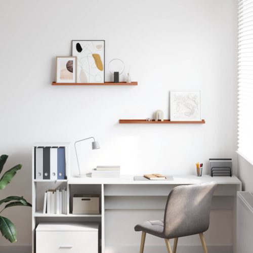  Falpolc polcokkal tárolóval 2 pcs Piros 80 x 9 x 3 cm Faanyag