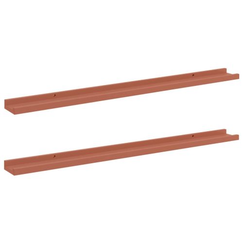  Falpolc polcokkal tárolóval 2 pcs Piros 100 x 9 x 3 cm Faanyag