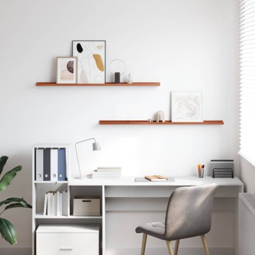  Falpolc polcokkal tárolóval 2 pcs Piros 115 x 9 x 3 cm Faanyag