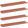  Falpolc polcokkal tárolóval 4 pcs Piros 60 x 9 x 3 cm Faanyag