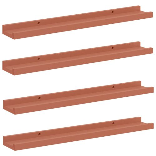  Falpolc polcokkal tárolóval 4 pcs Piros 60 x 9 x 3 cm Faanyag