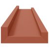  Falpolc polcokkal tárolóval 4 pcs Piros 60 x 9 x 3 cm Faanyag