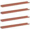  Falpolc polcokkal tárolóval 4 pcs Piros 80 x 9 x 3 cm Faanyag