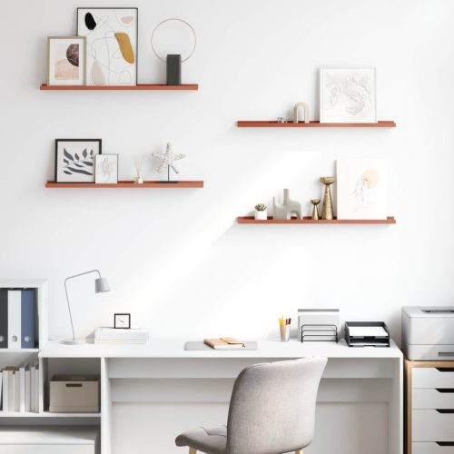  Falpolc polcokkal tárolóval 4 pcs Piros 80 x 9 x 3 cm Faanyag