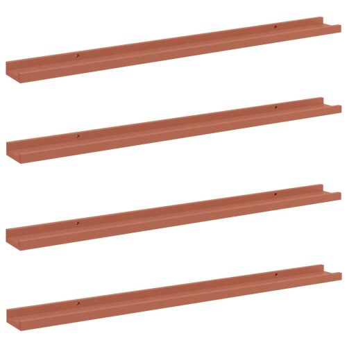  Falpolc polcokkal tárolóval 4 pcs Piros 100 x 9 x 3 cm Faanyag
