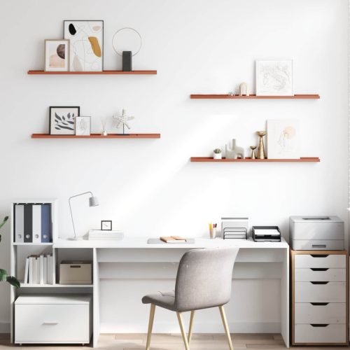  Falpolc polcokkal tárolóval 4 pcs Piros 100 x 9 x 3 cm Faanyag