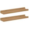  Falpolc polcokkal tárolóval 2 pcs Barna 40 x 9 x 3 cm Faanyag