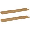  Falpolc polcokkal tárolóval 2 pcs Barna 60 x 9 x 3 cm Faanyag