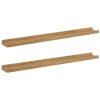  Falpolc polcokkal tárolóval 2 pcs Barna 80 x 9 x 3 cm Faanyag