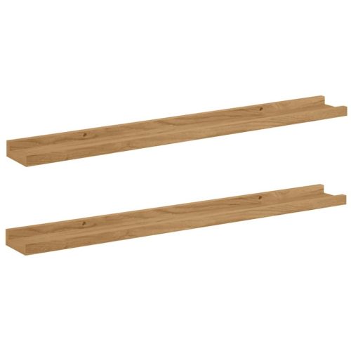  Falpolc polcokkal tárolóval 2 pcs Barna 80 x 9 x 3 cm Faanyag