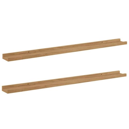  Falpolc polcokkal tárolóval 2 pcs Barna 100 x 9 x 3 cm Faanyag