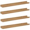  Falpolc polcokkal tárolóval 4 pcs Barna 60 x 9 x 3 cm Faanyag