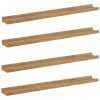  Falpolc polcokkal tárolóval 4 pcs Barna 80 x 9 x 3 cm Faanyag