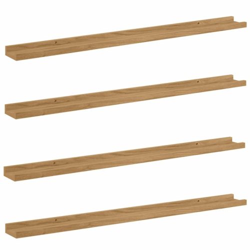  Falpolc polcokkal tárolóval 4 pcs Barna 100 x 9 x 3 cm Faanyag