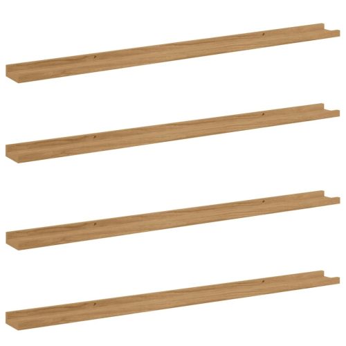  Falpolc polcokkal tárolóval 4 pcs Barna 115 x 9 x 3 cm Faanyag