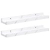  Falpolc polcokkal 2 pcs Fehér márvány 40 x 9 x 3 cm Faanyag