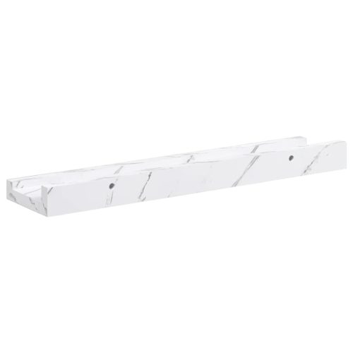  Falpolc polcokkal 2 pcs Fehér márvány 40 x 9 x 3 cm Faanyag