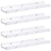  Falpolc polcokkal 4 pcs Fehér márvány 40 x 9 x 3 cm Faanyag