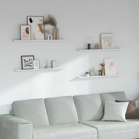    Falpolc polcokkal 4 pcs Fehér márvány 100 x 9 x 3 cm Faanyag